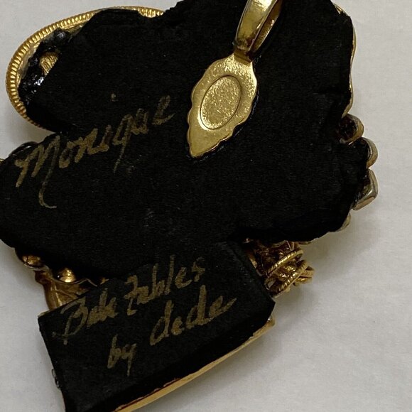 Babe Fables Pendant Art Dede Mergele Signed Monique New Orleans Art Deco - Picture 5 of 9